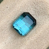 Untreated Black and Blue Cushion Cut Tourmaline
