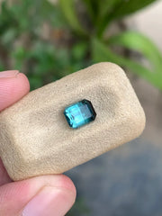 1.35 carat Black and Blue Bicolor Tourmaline from Afghanistan