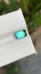 Untreated Emerald Cut blue green Tourmaline