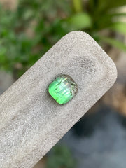 Pink and green Cushion cut Tourmaline gemstone
