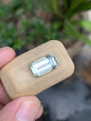 Light blue Emerald cut Aquamarine gemstone
