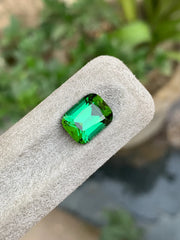 Rich green Cushion cut Tourmaline gemstone