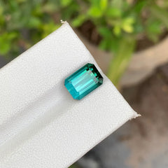 Untreated natural blue tourmaline gemstone