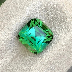 Afghan green tourmaline gemstone measuring 6.2 mm