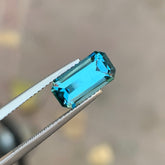 2.85 carat seafoam blue tourmaline emerald cut gemstone