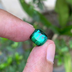 4.65 Carats Natural Bluish Green Tourmaline - Loose Bicolor Gemstone From Afghanistan