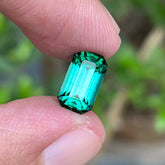 2.50 Carats Natural Lagoon Color Tourmaline - Loose Emerald Cut Afghan Gemstone For Rings