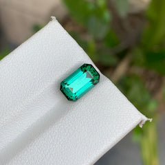 2.50 Carats Natural Lagoon Color Tourmaline - Loose Emerald Cut Afghan Gemstone For Rings