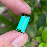 3.70 Carats Natural Bluish Green Tourmaline Baguette Cut Stone - Loose Afghan Gemstone