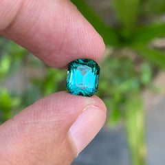 2.65 Carats Natural Blue Tourmaline Cushion Cut- Loose Afghan Gemstone For Jewelry