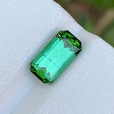 2.70 Carats Bluish Green Tourmaline Emerald Shape - Natural Loose Gemstone For Jewelry Making
