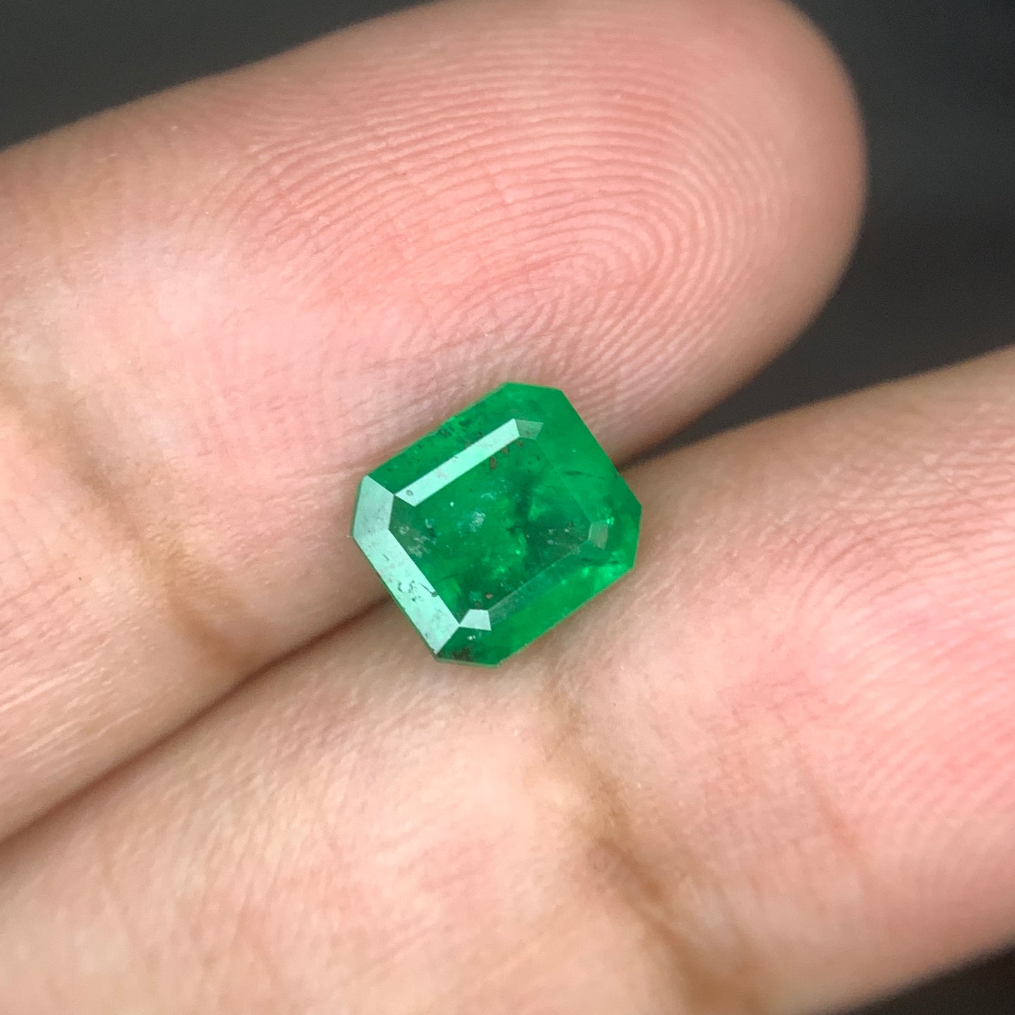 1.35 Carat Natural Swat Emerald – Emerald Cut Rich Green Pakistani Gemstone