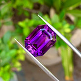 13.25 Carats Loose Amethyst Emerald Cut African Gemstone