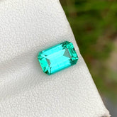 1.65 Carats Lagoon Color Tourmaline Stone Emerald Cut - Natural Loose Afghan Stone
