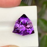 natural African trillion amethyst faceted triangle stone