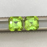 2.25 Ct Natural Peridot Pair – Square Cut Loose Gemstones