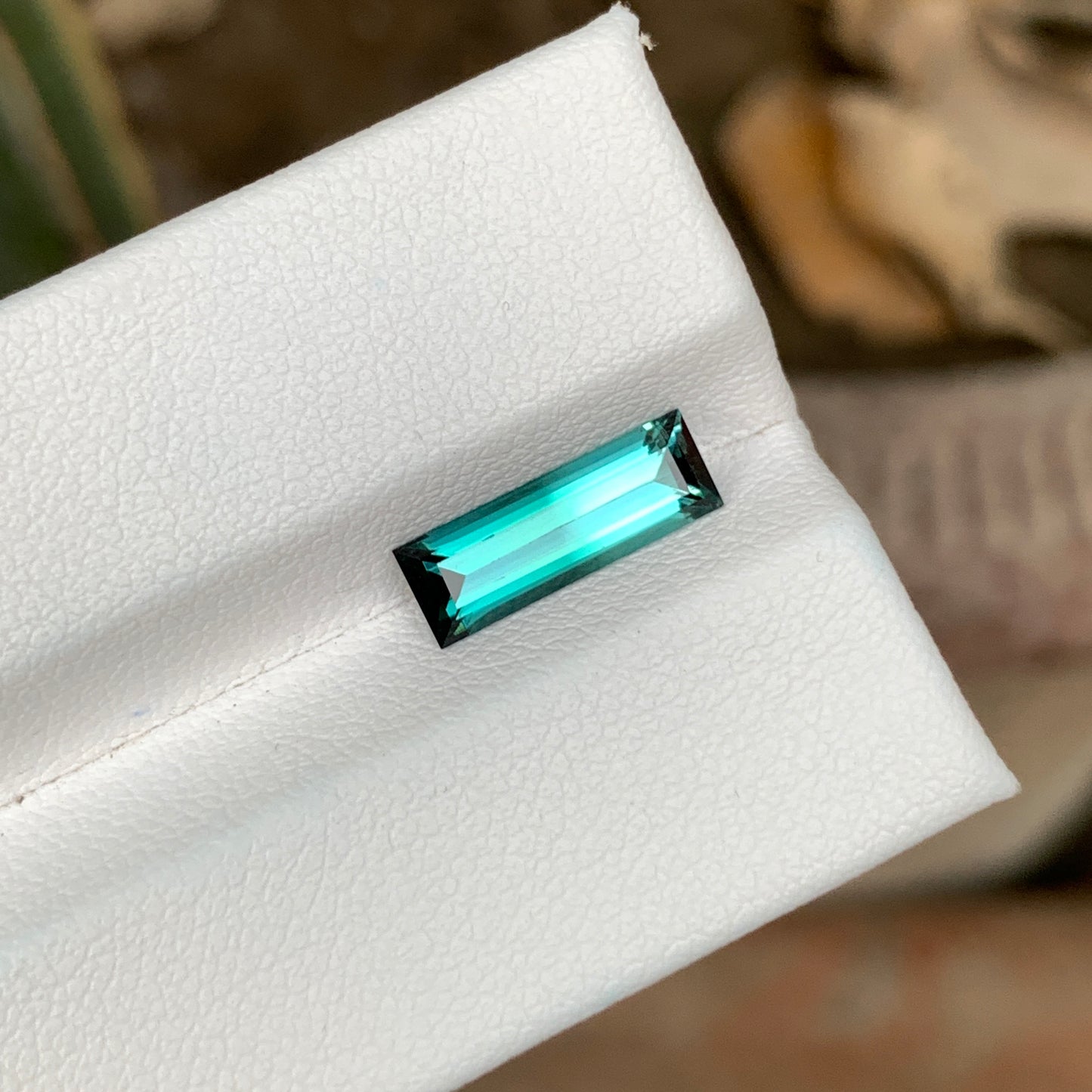1.65 carats Bicolor Tourmaline baguette Cut Gemstone