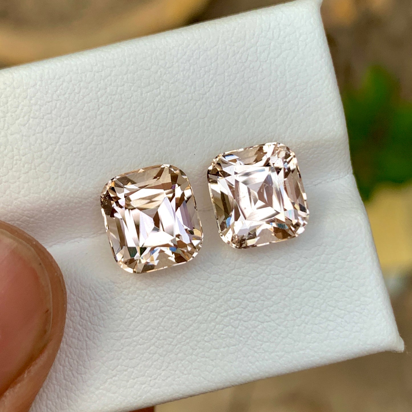 Morganite Pair Cushion Cut