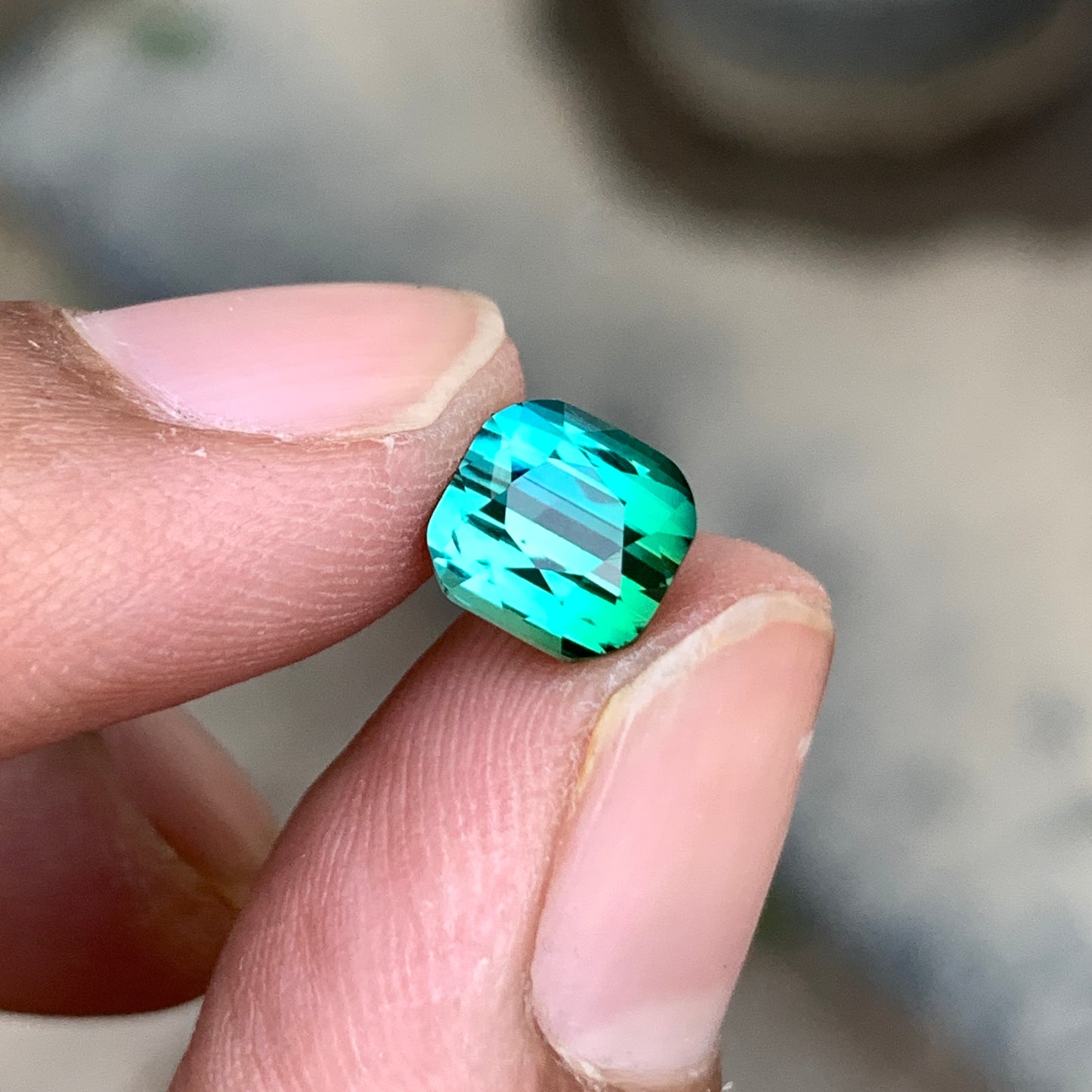 2.65 Ct Blue Green Tourmaline | Natural Loose Bi Color Tourmaline Gemstone
