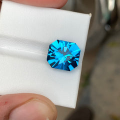 7.40 Ct Precision Cut Electric Blue Topaz | Natural Loose Blue Topaz Gemstone