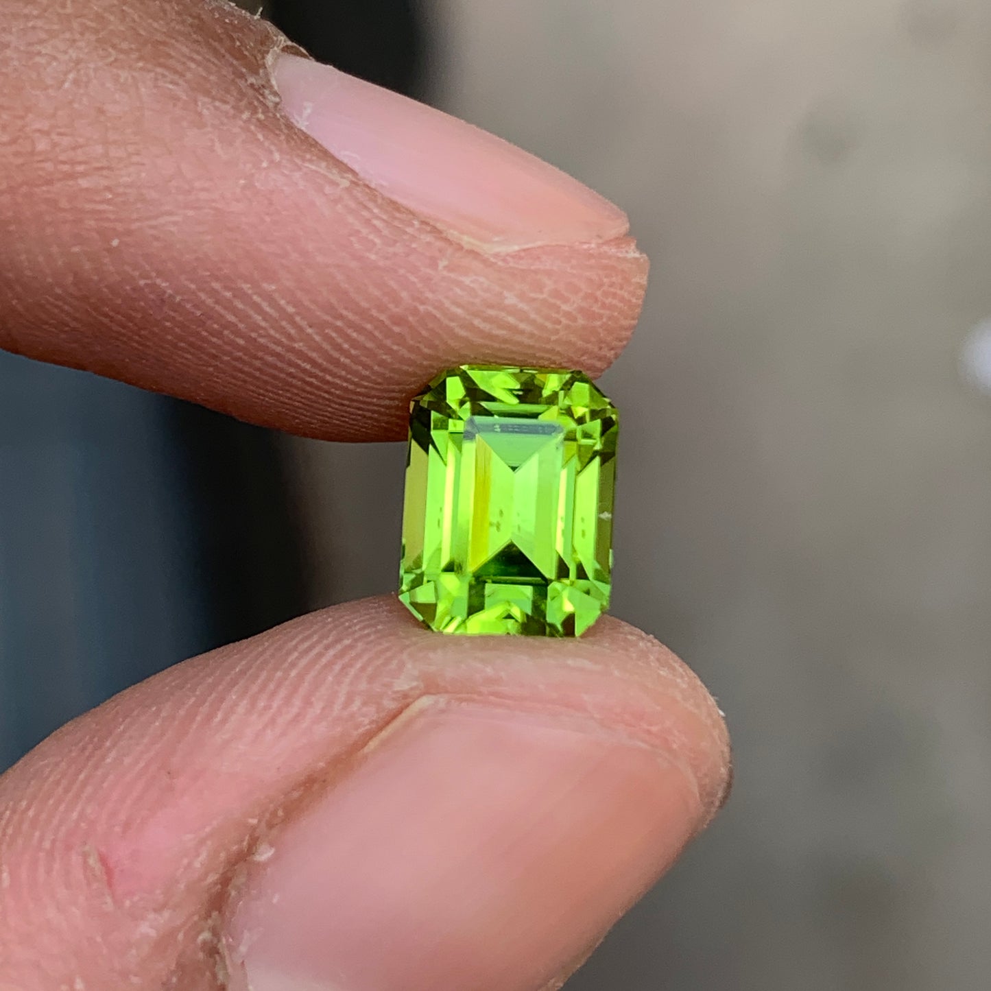 3.15 Ct Emerald Cut Loose Peridot Stone | Natural Peridot Gemstone for Sale