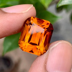Mandarin Cushion Cut Citrine gemstone