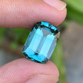 6.40 carat Blue Seafoam Tourmaline Cushion cut Afghan gemstone