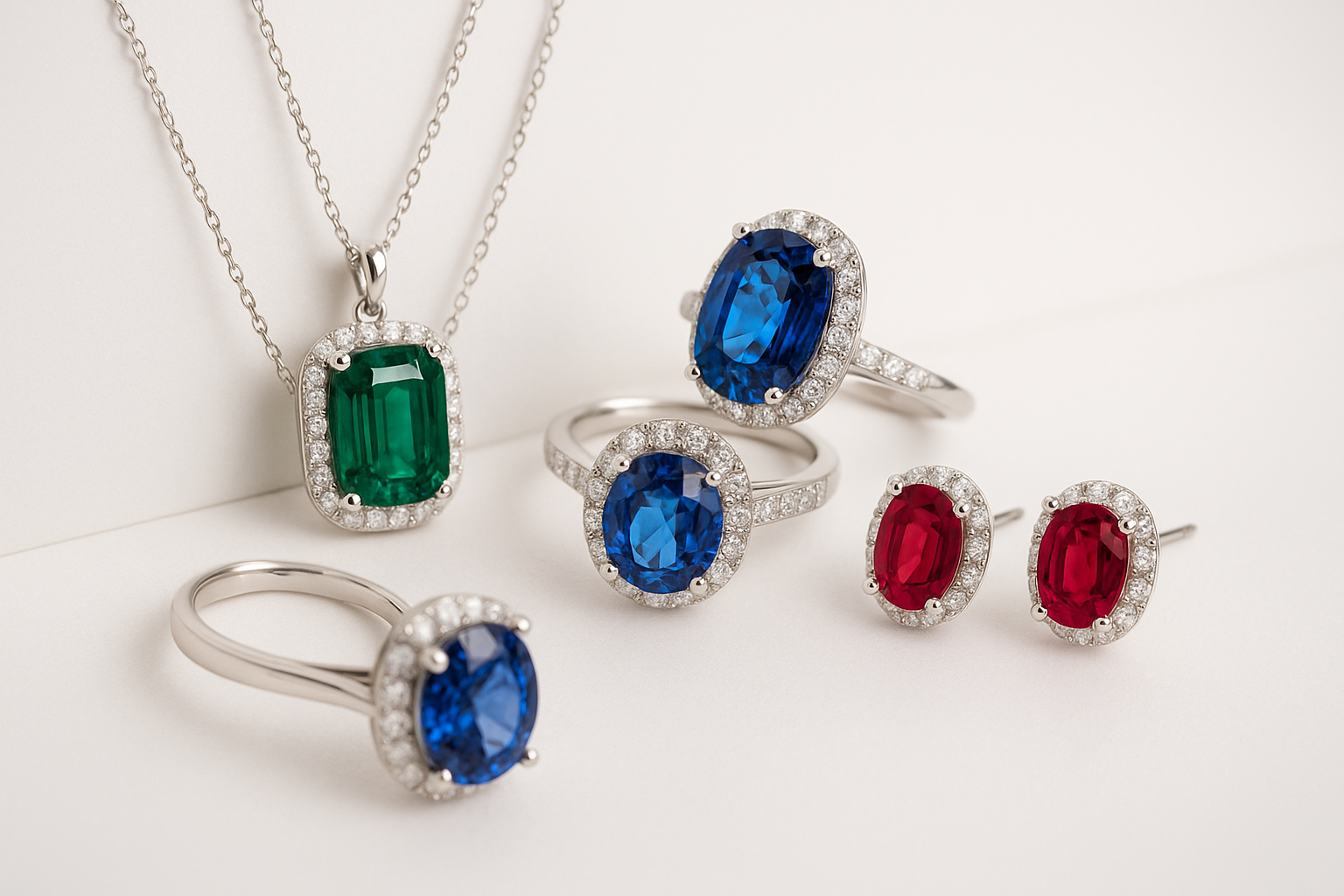 emerald, sapphire, & ruby jewellry