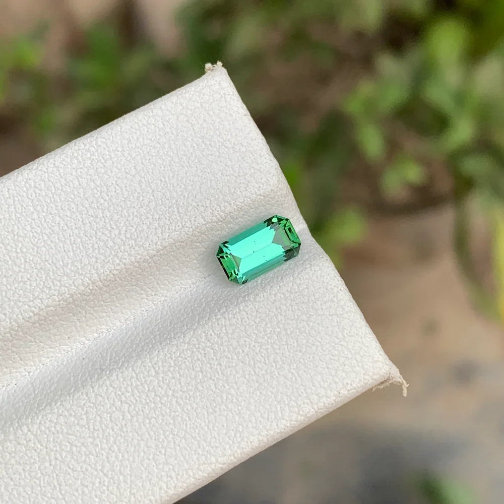 1.00 Carats Bluish Green Tourmaline Stone From Afghanistan