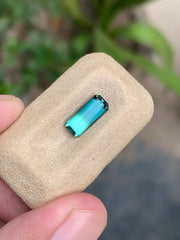1.20 carat blue green bicolor Tourmaline from Afghanistan