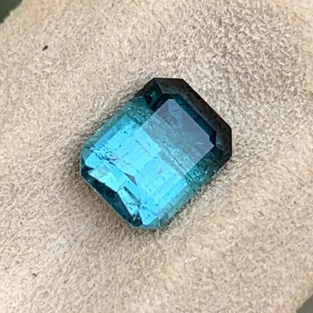 Untreated Black and Blue Cushion Cut Tourmaline