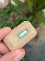 Green and pink bicolor Tourmaline loose gemstone