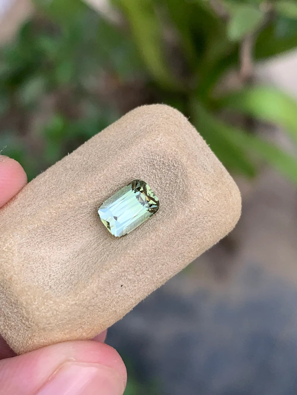 Untreated Green Ice Cushion Cut Tourmaline