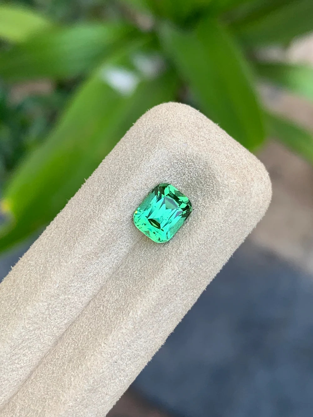 Mint green tourmaline cushion cut loose gemstone