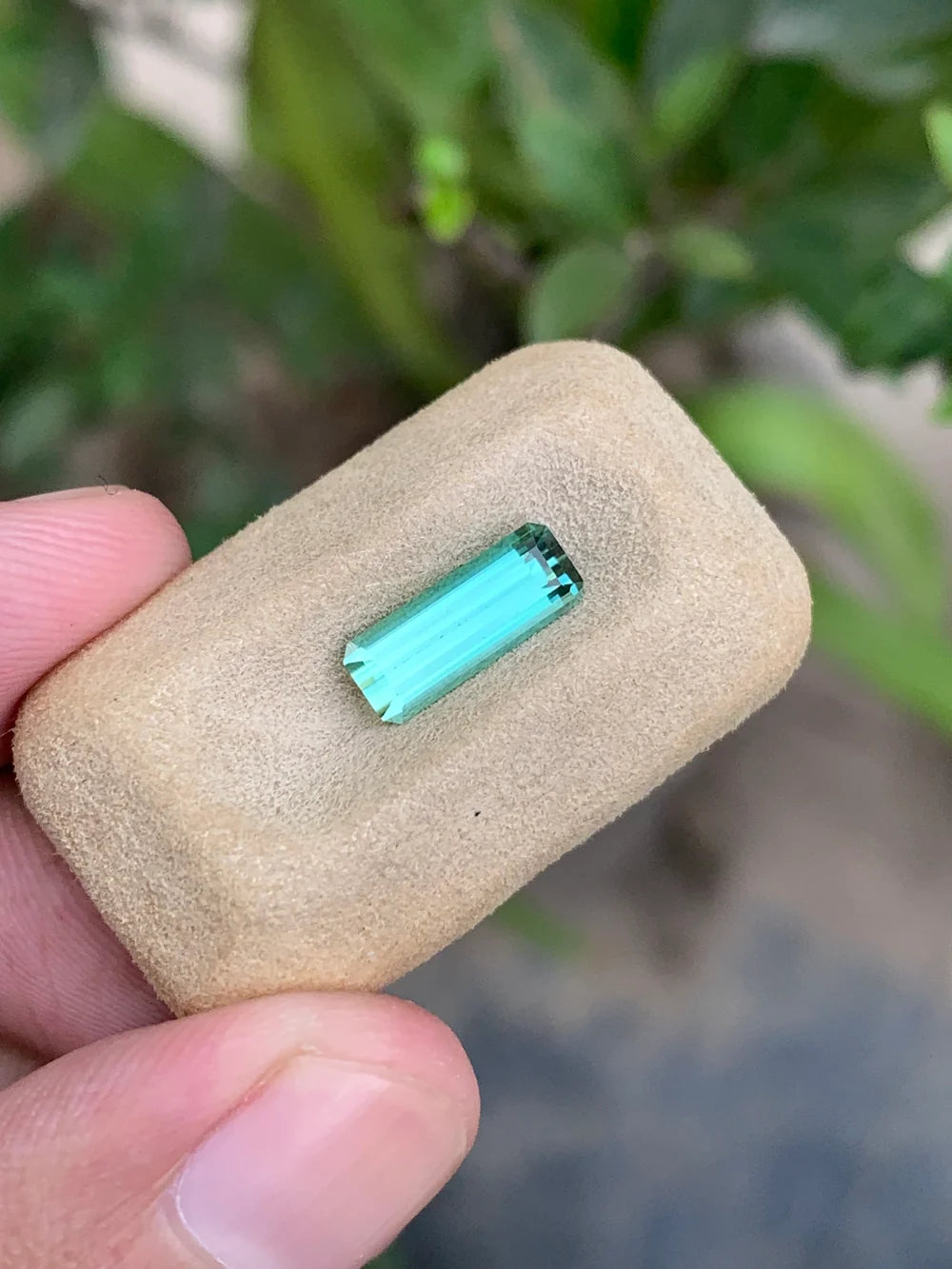 1.50 Ct Seafoam Tourmaline | Emerald Cut Afghan Gemstone