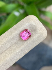 Natural 1.95 Ct pink tourmaline cushion cut gemstone
