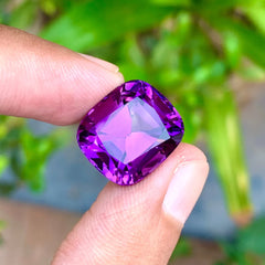 15.55 Carats Cushion Cut Amethyst Stone - Loose Natural Gemstone