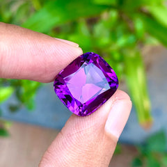 15.55 Carats Cushion Cut Amethyst Stone - Loose Natural Gemstone