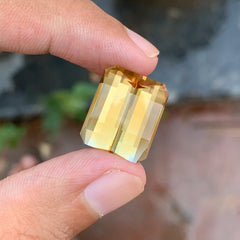 19.75 Ct Golden Citrine – Pixel Cut Loose Gemstone