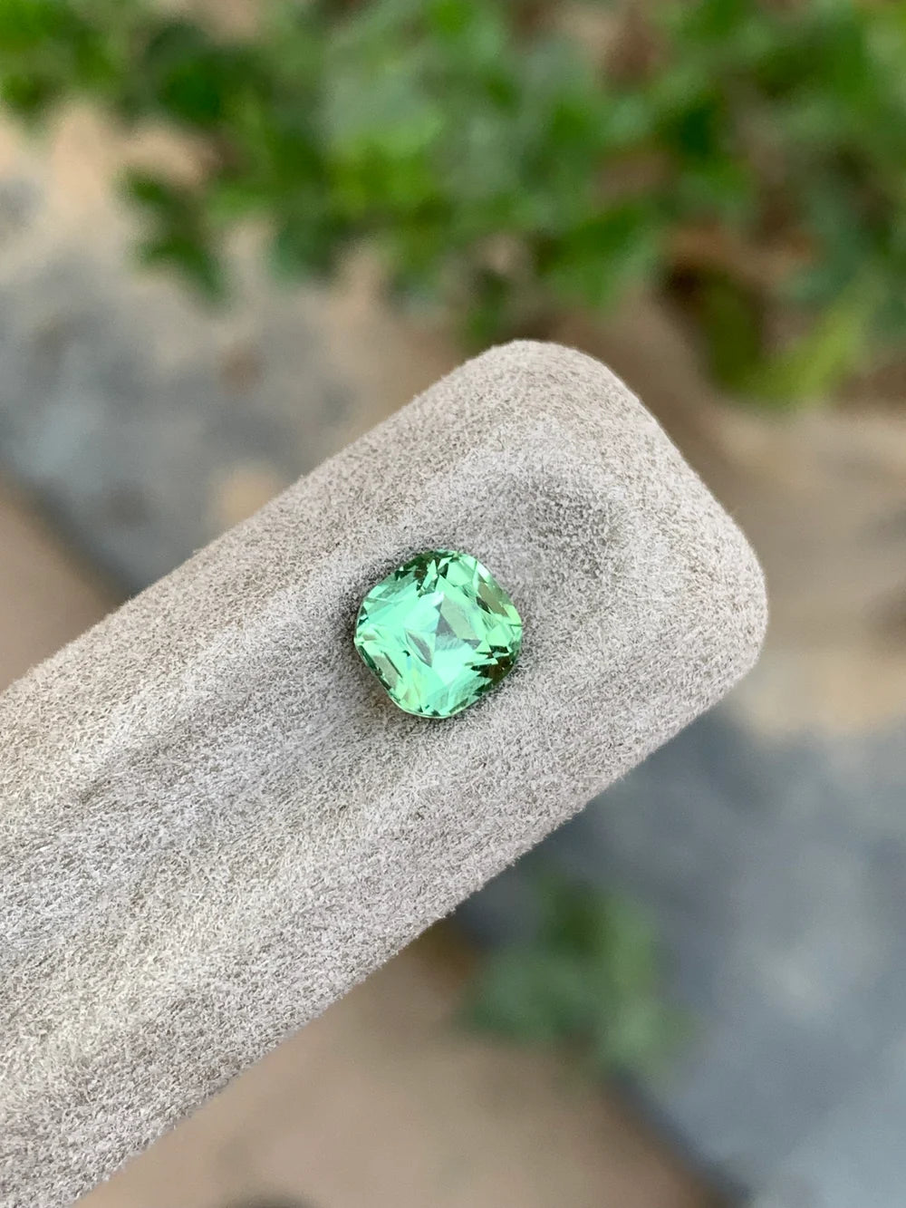 2.10 carat Seafoam Green Tourmaline Cushion cut Afghan gemstone