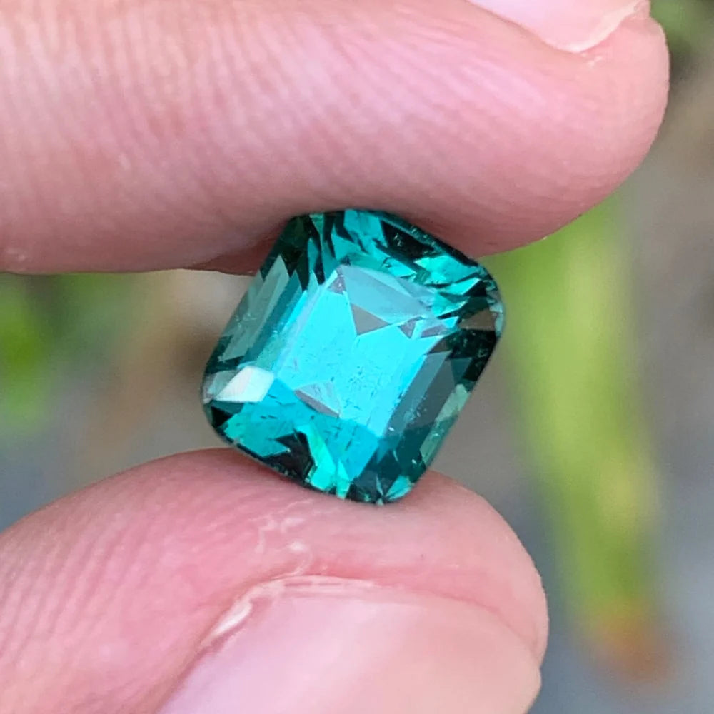 2.45 Ct Blue Tourmaline – Natural Cushion Cut Afghan Gemstone