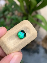 Cushion cut blue green Afghan tourmaline