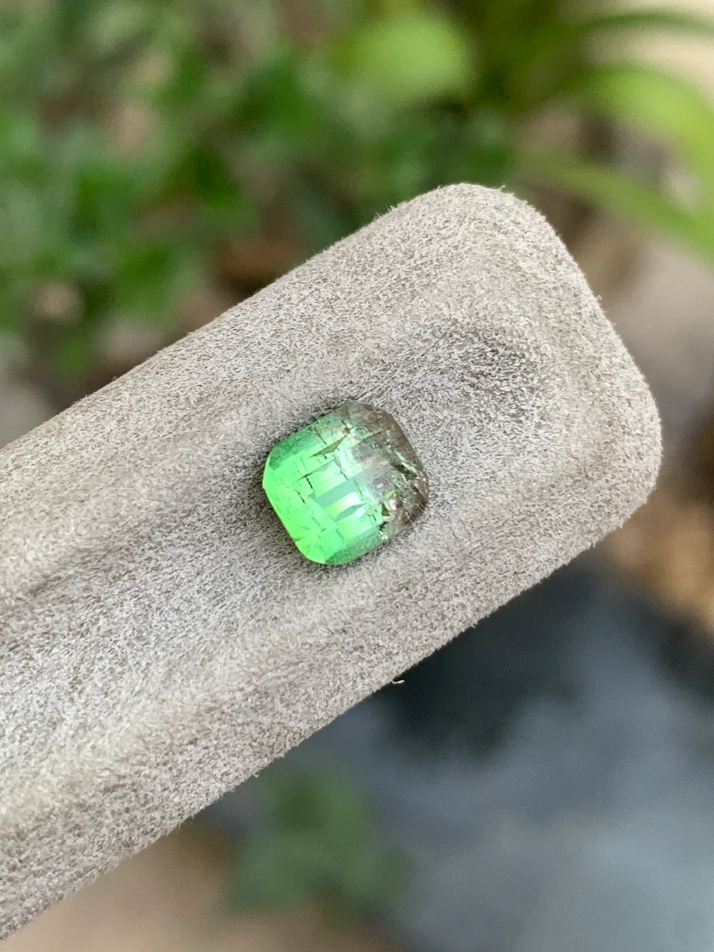 Pink and green Cushion cut Tourmaline stone 