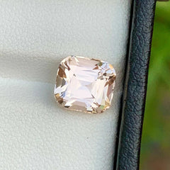 Shop a 3.80 Ct light golden Morganite from Afghanistan with a beautiful cushion cut. A stunning loose Morganite gemstone for custom jewelry.
