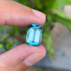 Blue seafoam Cushion cut Tourmaline loose gemstone