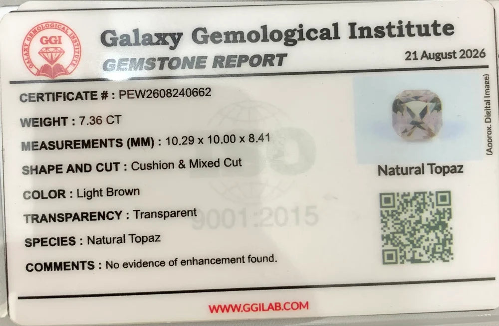 Pakistani Imperial Topaz for custom jewelry certificate