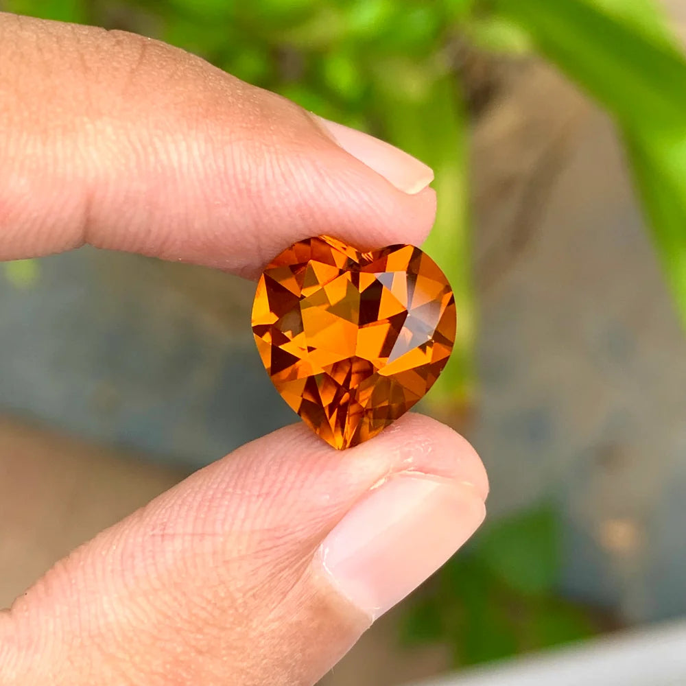 7.80 Ct Madeira Citrine – Orange Heart Shape Gemstone