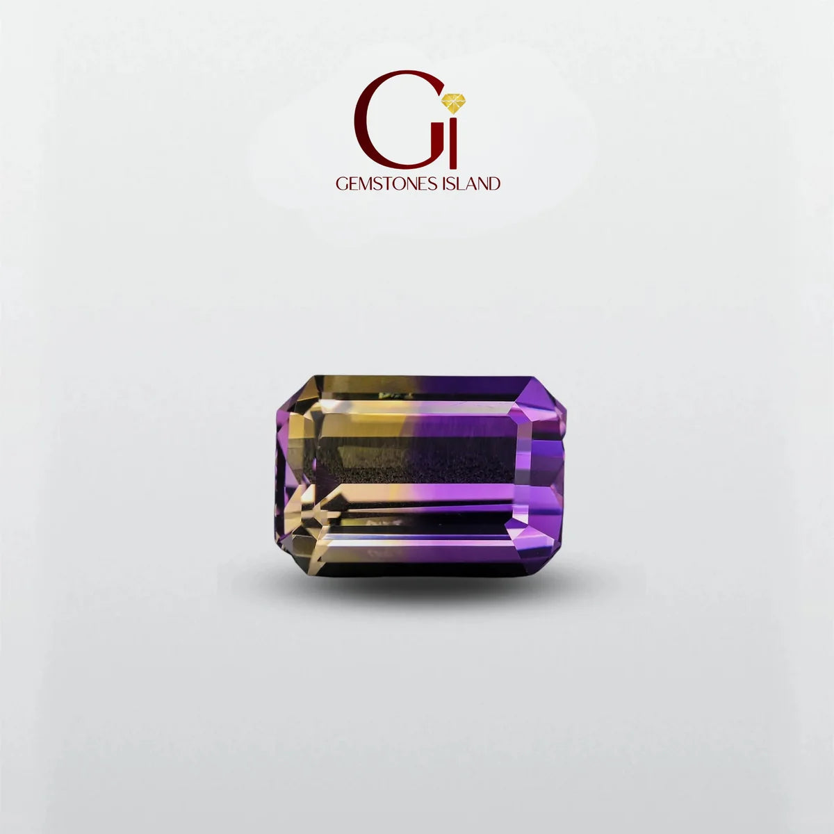 Natural loose ametrine gemstone with purple and golden hues