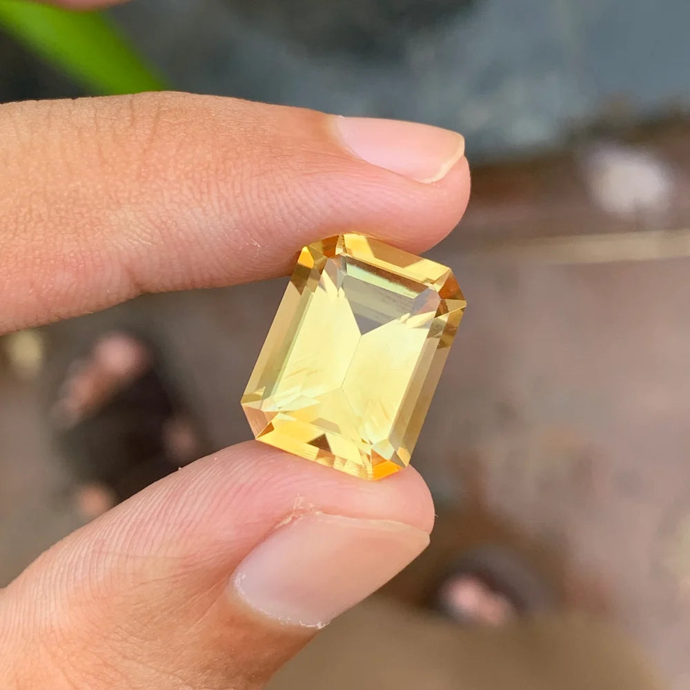  Emerald Cut Loose Gemstone Golden Yellow Citrine