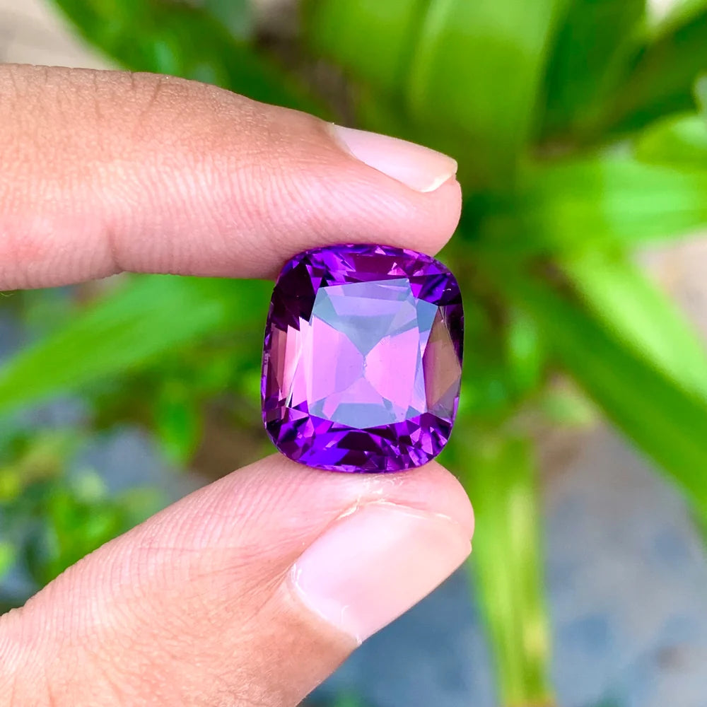 15.55 Carats Cushion Cut Amethyst Stone - Loose Natural Gemstone